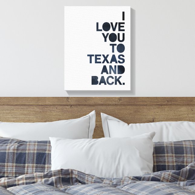 Blaue Liebe nach Texas und zurück Leinwanddruck (Insitu (Schlafzimmer))