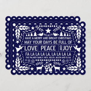 Blaue Liebe Peace Jopapel picado Weihnachten