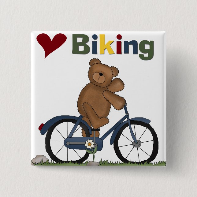 Blaue Liebe-radfahrende T-Shirts und Geschenke des Button (Vorderseite)