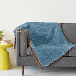 Blaue LIEBE Typografie Wiederholung Muster Decke