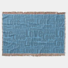 Blaue LIEBE Typografie Wiederholung Muster Decke