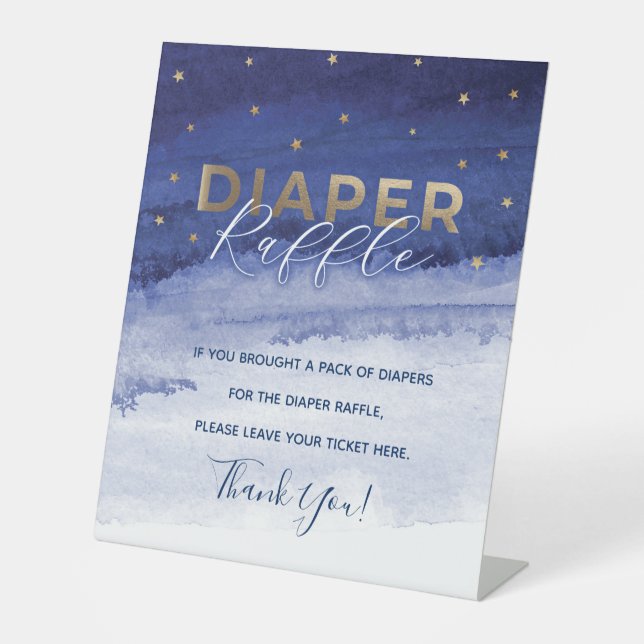 Blaue Liebe zum Mond und zurück zum Windeln Sockelschild (Vorderseite)