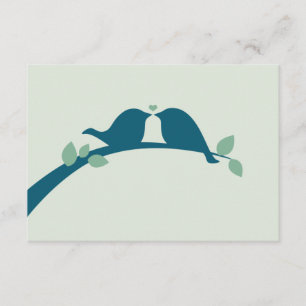 Blaue Liebesvögel Hochzeit RSVP Karte