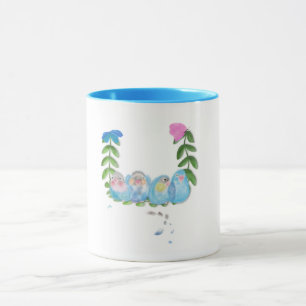 Blaue Liebesvögel, Tasse von ORDesigns
