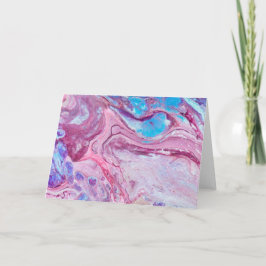 Blaue Lila Abstrakte Acrylflüssigkeit Karte