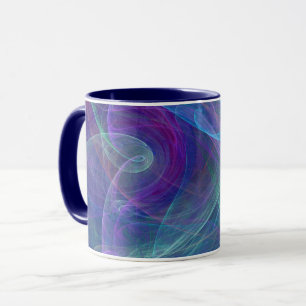 Blaue Lila Aquamarine Luftabstraktion Tasse