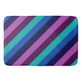 Blaue Lila Aquamarine Streifen Große Badematte