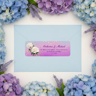 Blaue Lila Aquarell Ombre Rosen Frühlingshochzeit