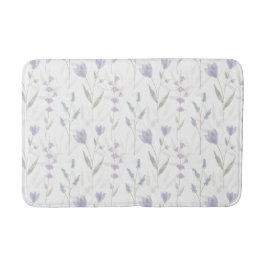 Blaue lila Aquarell-Wildblume Badematte