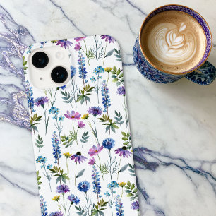 Blaue lila Aquarell-Wildblume Case-Mate iPhone 14 Hülle