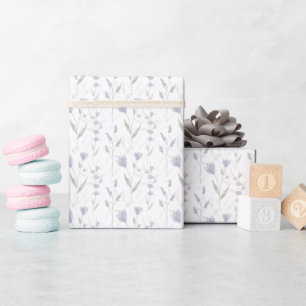 Blaue Lila Aquarell-Wildblume Geschenkpapier