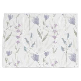 Blaue Lila Aquarell-Wildblume Große Geschenktüte