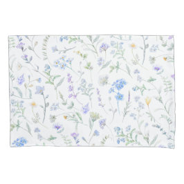 Blaue Lila Aquarell-Wildblume Kissenbezug