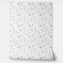 Blaue lila Aquarell-Wildblume Tapete