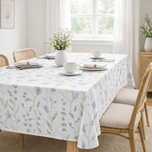 Blaue lila Aquarell-Wildblume  Tischdecke