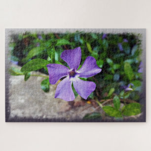 Blaue lila Blätter Puzzle