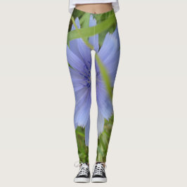 Blaue Lila Blume Elegante Leggings