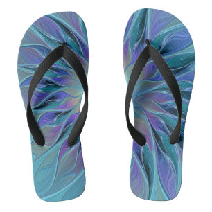 Blaue Lila Blume Traumstrecke Airolo - Fraktal Flip Flops