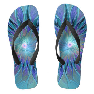 Blaue Lila Blume Traumstrecke Airolo - Fraktal Flip Flops