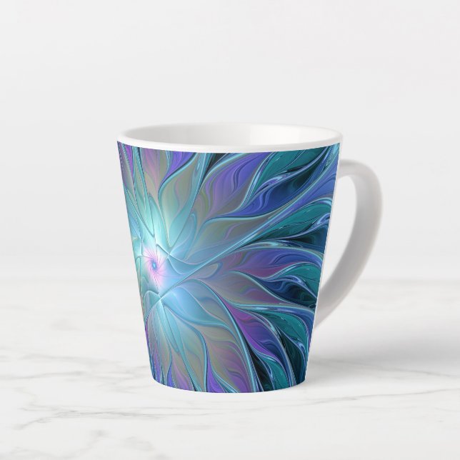 Blaue Lila Blume Traumstrecke Airolo - Fraktal Milchtasse (Rechte Ecke)