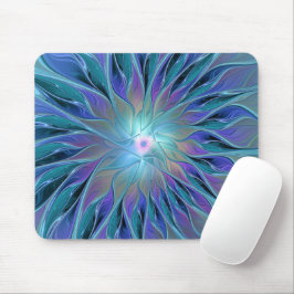Blaue Lila Blume Traumstrecke Airolo - Fraktal Mousepad