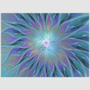 Blaue Lila Blume Traumstrecke Airolo - Fraktal Seidenpapier