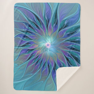 Blaue Lila Blume Traumstrecke Airolo - Fraktal Sherpadecke