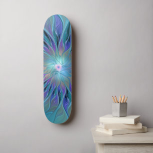 Blaue Lila Blume Traumstrecke Airolo - Fraktal Skateboard