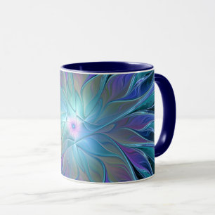 Blaue Lila Blume Traumstrecke Airolo - Fraktal Tasse