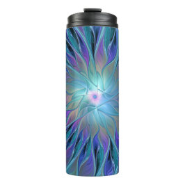 Blaue Lila Blume Traumstrecke Airolo - Fraktal Thermosbecher