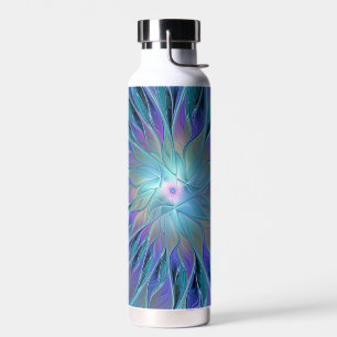 Blaue Lila Blume Traumstrecke Airolo - Fraktal Trinkflasche