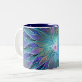 Blaue Lila Blume Traumstrecke Airolo - Fraktal Zweifarbige Tasse