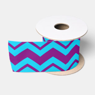 Blaue Lila Chevron-Zickzack-Muster Satinband