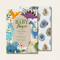 Blaue, lila Dinosaurier, Vulkan T-Rex Baby Shower