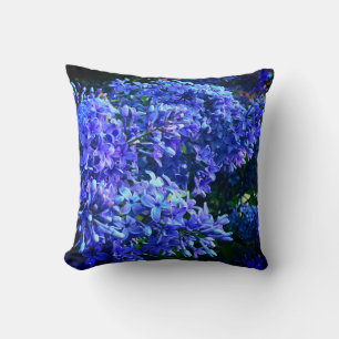 Blaue lila Flieder romantische blaue Blumenfoto Kissen