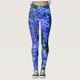 Blaue lila Flieder romantische blaue Blumenfoto Leggings