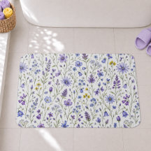 Blaue Lila Gelbe Aquarell-Wildblumenmuster