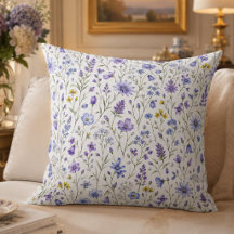 Blaue Lila Gelbe Aquarell-Wildblumenmuster