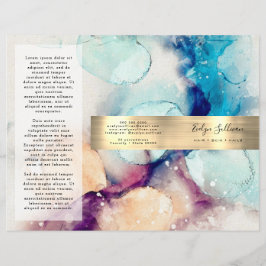 Blaue lila Goldfolienbroschüre