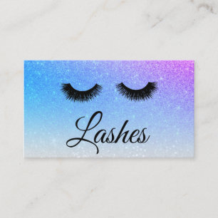 *~* BLAUE LILA Lashes Girly Glitzer Visitenkarte
