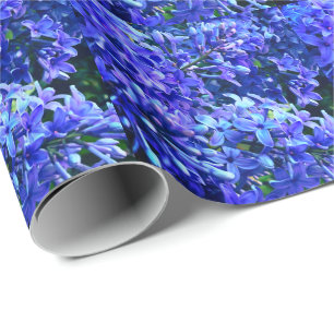 Blaue lila Lila romantisches blaues Foto mit Blume Geschenkpapier