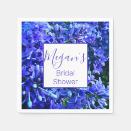 Blaue lila Lila romantisches blaues Foto mit Blume Serviette