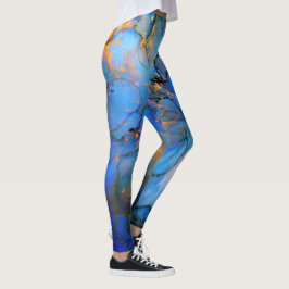 Blaue lila Marmorplatte abstrakter Scifi-Legg Leggings