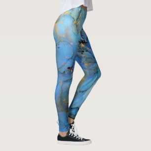 Blaue lila Marmorplatte abstrakter Scifi Leggings