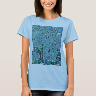 Blaue lila niedliche Orchideen-Blume T-Shirt