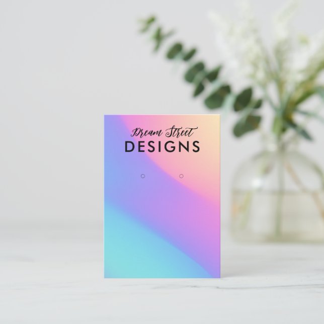 Blaue Lila Orangenstrahler-Ohrensichtkarte Visitenkarte (Stehend Vorderseite)