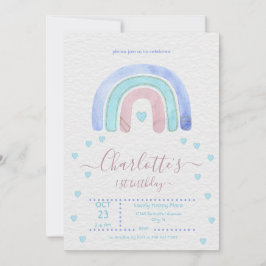 Blaue Lila Regenbogenhaube Einladung