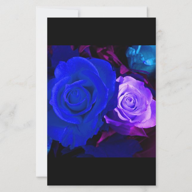 Blaue Lila Rose Briefpapier (Vorderseite)
