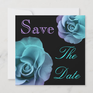 Blaue Lila Rose Hochzeitstag Rett Ankündigung
