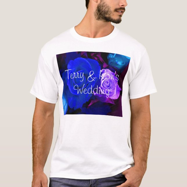 Blaue Lila Rose T-Shirt (Vorderseite)
